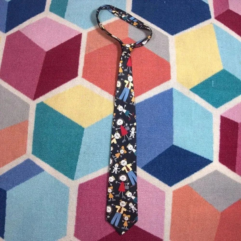 Vintage Beans McGee Tie Happy Days Happy Family Novelty‎ Multicolored